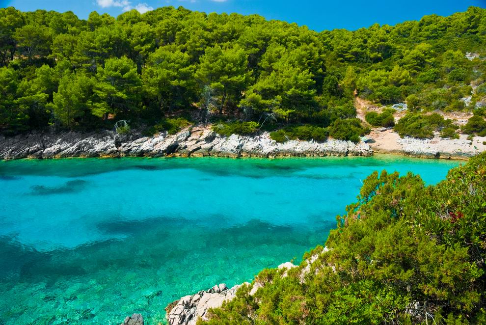 Korcula strand öböl